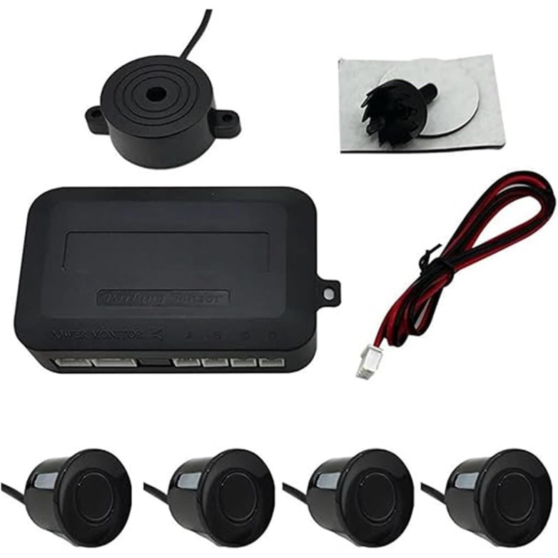 Radar De Recul Voiture Radar Recul Voiture 12 V 22 Mm Kit Capteurs Stationnement Universels 4 Avertisseurs Sonores Recul Sonde A