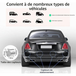 Kit d'aide au stationnement sans Fil, système de Radar de recul avec 4 capteurs PDC, Affichage de la Distance LED sans Fil avec 