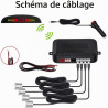 Kit d'aide au stationnement sans Fil, système de Radar de recul avec 4 capteurs PDC, Affichage de la Distance LED sans Fil avec 
