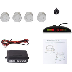 COCAR Système de recul de Voiture avec 4 capteurs de stationnement et Radar de détection de Distance + Affichage de Distance LED