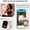 Acclafit montre connectée homme femme avec appels bleutooth, écran 1.85" hd smartwatch sport (140+ modes), cardiofréquencemètre,