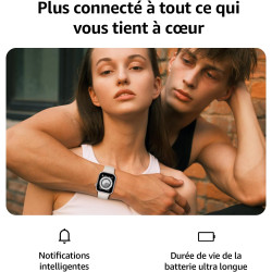 Acclafit montre connectée homme femme avec appels bleutooth, écran 1.85" hd smartwatch sport (140+ modes), cardiofréquencemètre,