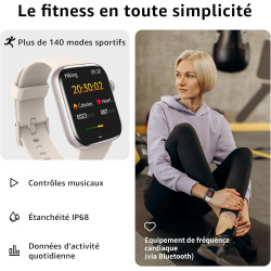 Acclafit montre connectée homme femme avec appels bleutooth, écran 1.85" hd smartwatch sport (140+ modes), cardiofréquencemètre,