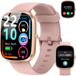 Ia montre connectée femme homme avec chatgpt, 1.91''smartwatch avec appel bleutooth, etanche ip68 montre sport podometre cardiof