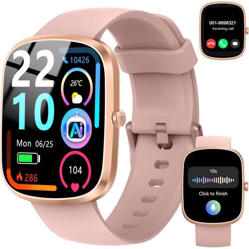 Ia montre connectée femme homme avec chatgpt, 1.91''smartwatch avec appel bleutooth, etanche ip68 montre sport podometre cardiof
