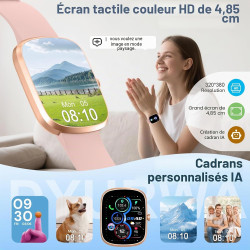 Ia montre connectée femme homme avec chatgpt, 1.91''smartwatch avec appel bleutooth, etanche ip68 montre sport podometre cardiof