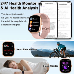 Ia montre connectée femme homme avec chatgpt, 1.91''smartwatch avec appel bleutooth, etanche ip68 montre sport podometre cardiof