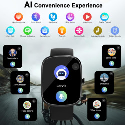Ia montre connectée homme femme avec chatgpt, 1.91''smartwatch avec appel bleutooth, etanche ip68 montre sport podometre cardiof