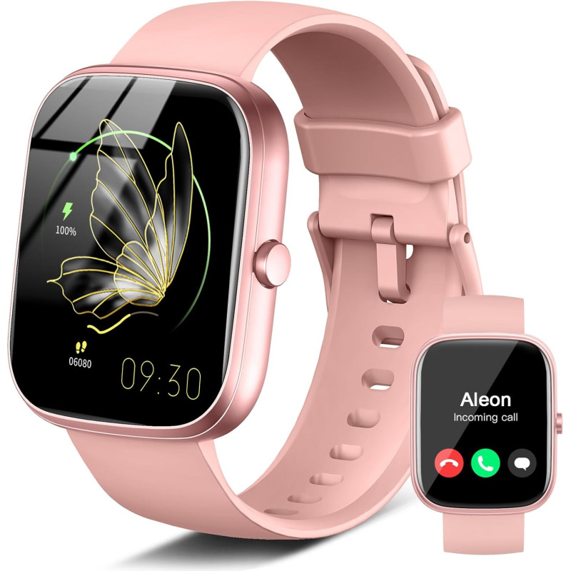 Montre connectée femme homme avec appel bleutooth, 1.91'' smartwatch avec 110+ sportifs podometre/cardiofrequencemetre/sommeil s