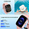 Montre connectée femme homme avec appel bleutooth, 1.91'' smartwatch avec 110+ sportifs podometre/cardiofrequencemetre/sommeil s