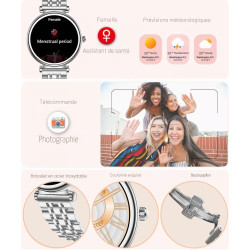Montre Intelligente pour Femme, écran Couleur de 3,2 cm, étanchéité IP67, traqueur d'activité Physique, Moniteur de fréquence Ca