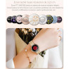 Or Rose Smartwatch pour Femmes Écran Couleur 1,27 Tracker d’Activité Étanche, Moniteur de Fréquence Cardiaque et Sommeil, Compat
