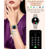 Or Rose Smartwatch pour Femmes Écran Couleur 1,27 Tracker d’Activité Étanche, Moniteur de Fréquence Cardiaque et Sommeil, Compat