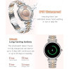 Or Rose Smartwatch pour Femmes Écran Couleur 1,27 Tracker d’Activité Étanche, Moniteur de Fréquence Cardiaque et Sommeil, Compat