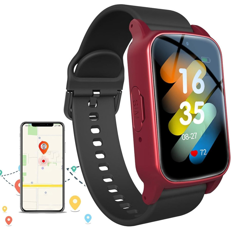 X&z-xaoy montre intelligente pour seniors avec détection de chute montre intelligente avec alarme sos pour personnes âgées avec 