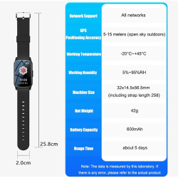 X&z-xaoy montre intelligente pour seniors avec détection de chute montre intelligente avec alarme sos pour personnes âgées avec 