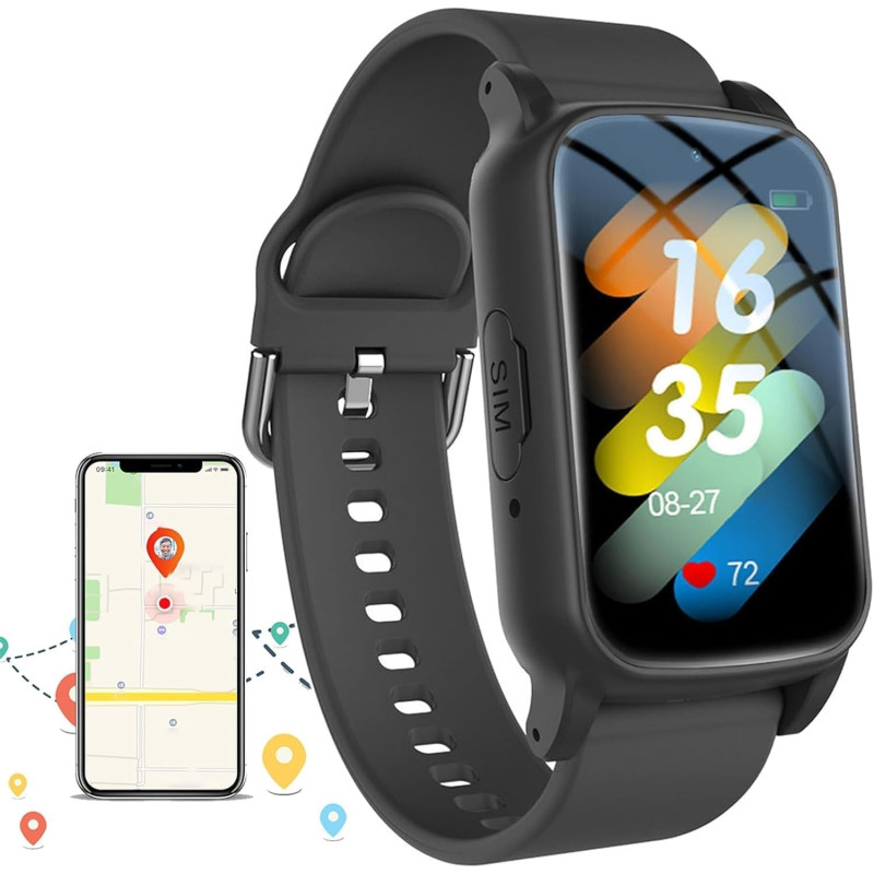 X&z-xaoy montre intelligente pour seniors avec détection de chute montre intelligente avec alarme sos pour personnes âgées avec 
