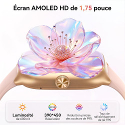 Gydom montre connectée femme homme, écran amoled 1,75" avec suivi fitness, appels bleutooth & assistant ia, fréquence cardiaque 