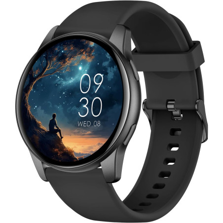 Acclafit montre connectée femme homme avec appel bleutooth, smartwatch ronde 1,38" avec 147+ modes sportifs, cardiofréquencemètr