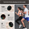 Acclafit montre connectée femme homme avec appel bleutooth, smartwatch ronde 1,38" avec 147+ modes sportifs, cardiofréquencemètr