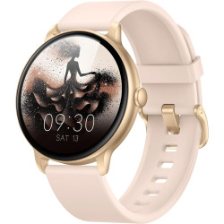 Acclafit montre connectée femme homme avec appel bleutooth, smartwatch ronde 1,38" avec 147+ modes sportifs, cardiofréquencemètr