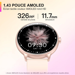 Acclafit montre connectée femme homme avec appel bleutooth, smartwatch ronde 1,38" avec 147+ modes sportifs, cardiofréquencemètr