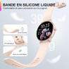 Acclafit montre connectée femme homme avec appel bleutooth, smartwatch ronde 1,38" avec 147+ modes sportifs, cardiofréquencemètr