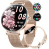 SUNKTA Montre Connectée Femme Léger avec Ultra-Mince 1.43'' Écran Courbé AMOLED Appels Podómetro/Fréquence Cardiaque 100+ Modes 