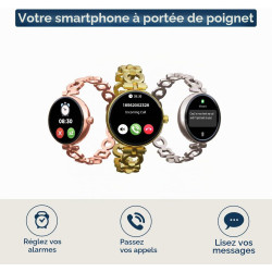 Techmade montre connectée niah lyra pour femme, montre numérique bijou, écran amoled, appels, notifications, fonction sos, sport