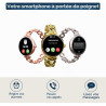 Techmade montre connectée niah lyra pour femme, montre numérique bijou, écran amoled, appels, notifications, fonction sos, sport
