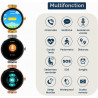 Techmade montre connectée niah lyra pour femme, montre numérique bijou, écran amoled, appels, notifications, fonction sos, sport