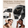 Walkerfit montre connectée femme avec appel bleutooth 1.43" smartwatch | pour ios et android, écran amoled incurvé, charge sans 