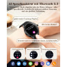 Walkerfit montre connectée femme avec appel bleutooth 1.43" smartwatch | pour ios et android, écran amoled incurvé, charge sans 