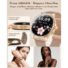 Walkerfit montre connectée femme avec appel bleutooth 1.43" smartwatch | pour ios et android, écran amoled incurvé, charge sans 