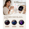 Walkerfit montre connectée femme avec appel bleutooth 1.43" smartwatch | pour ios et android, écran amoled incurvé, charge sans 