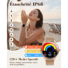 Walkerfit montre connectée femme avec appel bleutooth 1.43" smartwatch | pour ios et android, écran amoled incurvé, charge sans 