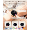Walkerfit montre connectée femme avec appel bleutooth 1.43" smartwatch | pour ios et android, écran amoled incurvé, charge sans 
