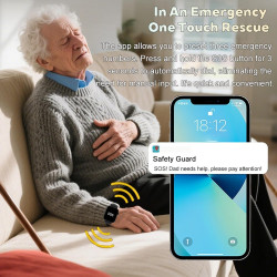 X&z-xaoy montre intelligente pour les seniors avec appel vidéo hd détection de chute gps ip67 waterproof fall alert devices (dis