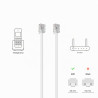 deleyCON 0,5m Câble Téléphone - RJ11 Modulaire 6P4C Western - 2x Fiche RJ11 avec plat pour Prise Modem Routeur Fax ISDN DSL VDSL