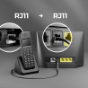 deleyCON 1m Câble Téléphone - RJ11 Modulaire 6P4C Western - 2x Fiche RJ11 avec plat pour Prise Modem Routeur Fax ISDN DSL VDSL I