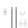 deleyCON 3,0m Câble Téléphone - RJ11 Modulaire 6P4C Western - 2x Fiche RJ11 avec plat pour Prise Modem Routeur Fax ISDN DSL VDSL