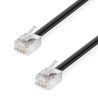 deleyCON 15m Câble Téléphone - RJ11 Modulaire 6P4C Western - 2x Fiche RJ11 avec plat pour Prise Modem Routeur Fax ISDN DSL VDSL 