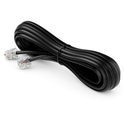 deleyCON 20m Câble Téléphone - RJ11 Modulaire 6P4C Western - 2x Fiche RJ11 avec plat pour Prise Modem Routeur Fax ISDN DSL VDSL 