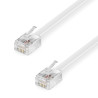 deleyCON 1m Câble Téléphone - RJ11 Modulaire 6P4C Western - 2x Fiche RJ11 avec plat pour Prise Modem Routeur Fax ISDN DSL VDSL I