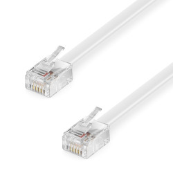 deleyCON 6m Câble Téléphone - RJ11 Modulaire 6P4C Western - 2x Fiche RJ11 avec plat pour Prise Modem Routeur Fax ISDN DSL VDSL I