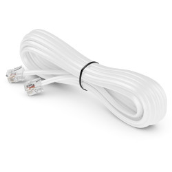 deleyCON 20m Câble Téléphone - RJ11 Modulaire 6P4C Western - 2x Fiche RJ11 avec plat pour Prise Modem Routeur Fax ISDN DSL VDSL 
