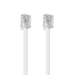 deleyCON 40m Câble Téléphone - RJ11 Modulaire 99% Cuivre AWG 28 6P4C Western - 2x Fiche RJ11 avec plat pour Prise Modem Routeur 