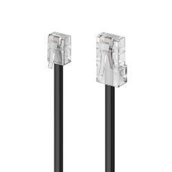 deleyCON 2m Câble Téléphone RJ11 vers RJ45 Modulaire plat RJ11 Fiche vers RJ45 Connecteur Réseau Prise Téléphone Modem Routeur F