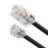 deleyCON 2m Câble Téléphone RJ11 vers RJ45 Modulaire plat RJ11 Fiche vers RJ45 Connecteur Réseau Prise Téléphone Modem Routeur F