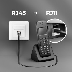 deleyCON 6m Câble Téléphone RJ11 vers RJ45 Modulaire plat RJ11 Fiche vers RJ45 Connecteur Réseau Prise Téléphone Modem Routeur F